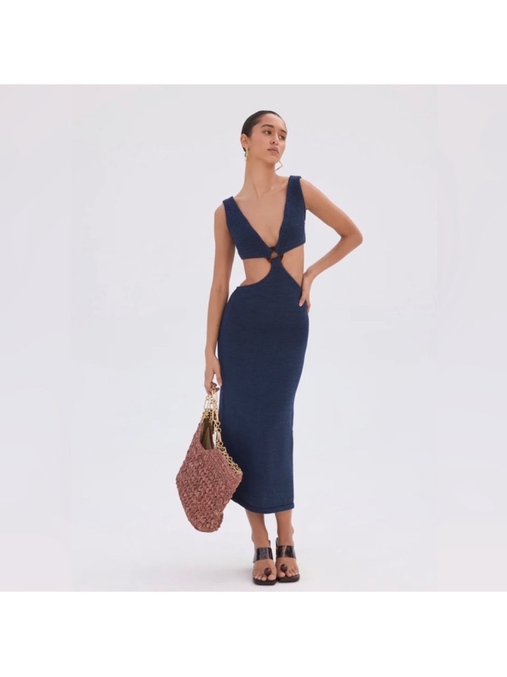 Cult Gaia Bank Knit Midi Dress, in Ink - Picture 1 of 8